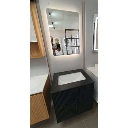 Set mobilier baie suspendat 60 cm cu oglindă LED A-22